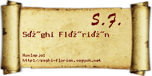 Sághi Flórián névjegykártya